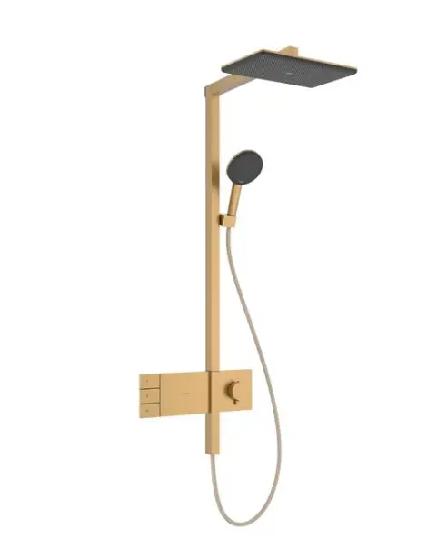 Hansgrohe Raindance Alive Q - Sprchový set s termostatem, 21x34 cm, 3 proudy, kartáčovaný bronz 24590140