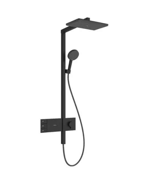 Hansgrohe Raindance Alive Q - Set za tuširanje s termostatom, 21 x 34 cm, 3 mlaza, mat crni 24590670