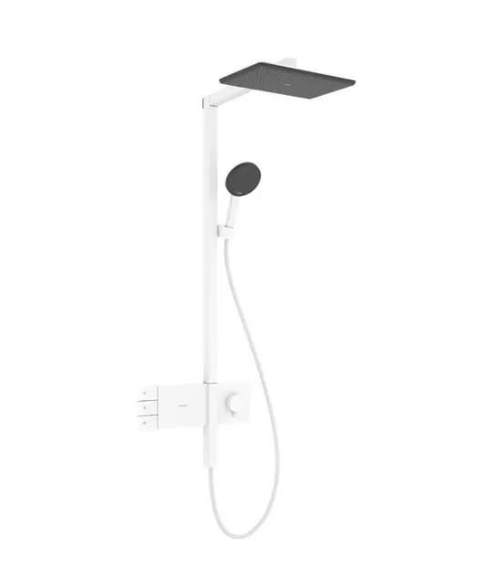Hansgrohe Raindance Alive Q - Sprchový set s termostatem, 21x34 cm, 3 proudy, matná bílá 24590700
