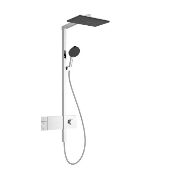 hansgrohe Pulsify Select S - Pommeau de douche économie d'eau avec 6,9 l/min (EcoSmart), Douchette à main avec 3 types de jet (Edition Relaxation), Douchette ronde (105 mm), Chromé, 24111000