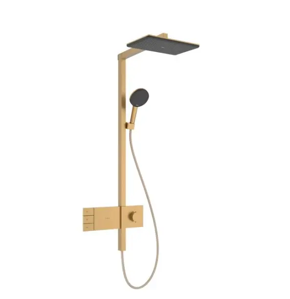 Hansgrohe Raindance Alive Q - Set za tuširanje s termostatom, 21 x 34 cm, 3 mlaza, EcoSmart, brušeni brončani 24591140