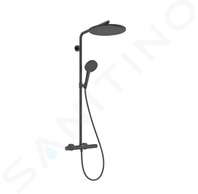 Hansgrohe Raindance Alive S Puro - Doucheset met thermostaat, 21x34 cm, 3 stralen, EcoSmart, geborsteld zwart chroom 24593340