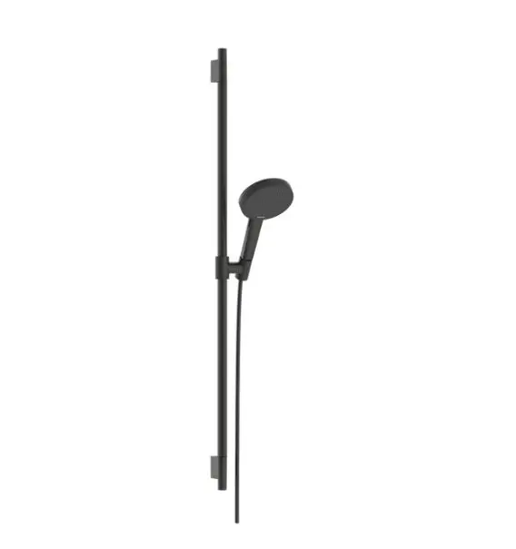 Levně Hansgrohe Raindance Alive Select S - Set sprchové hlavice, tyče a hadice, 3 proudy, EcoSmart, kartáčovaný černý chrom 24603340