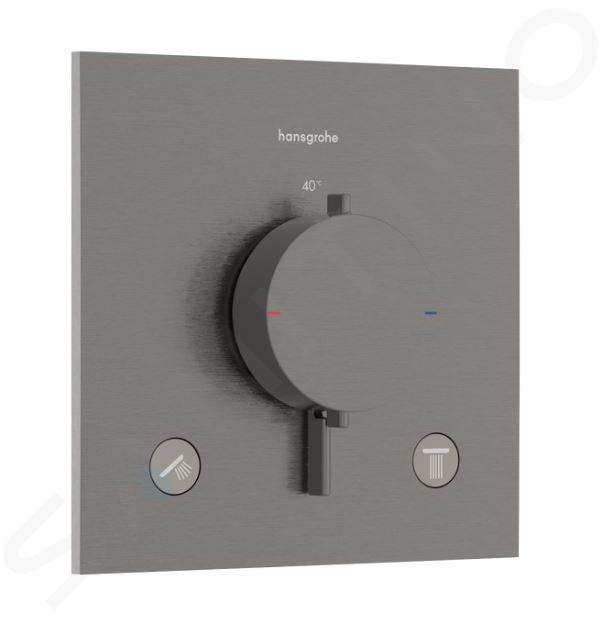Hansgrohe Ecostat Comfort E - Thermostatische inbouwkraan, voor 2 functies, geborsteld zwart chroom 33711340