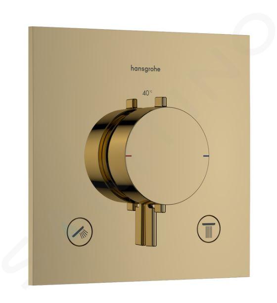 Hansgrohe Ecostat Comfort E - Thermostatische inbouwkraan, voor 2 functies, afwerking gepolijst goud 33711990