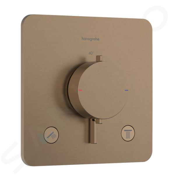 Hansgrohe Ecostat Comfort Q - Miscelatore termostatico ad incasso per 2 utenze, color bronzo spazzolato 33713140