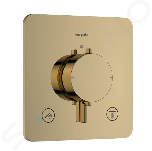 Hansgrohe Ecostat Comfort Q - Miscelatore termostatico ad incasso per 2 utenze, aspetto oro lucido 33713990