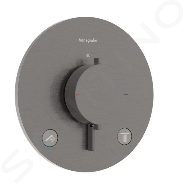 Hansgrohe Ecostat Comfort S - Thermostatische inbouwkraan, voor 2 functies, geborsteld zwart chroom 33715340