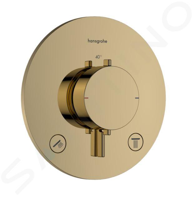 Hansgrohe Ecostat Comfort S - Termostatická batéria pod omietku, na 2 spotrebiče, leštený vzhľad zlata 33715990