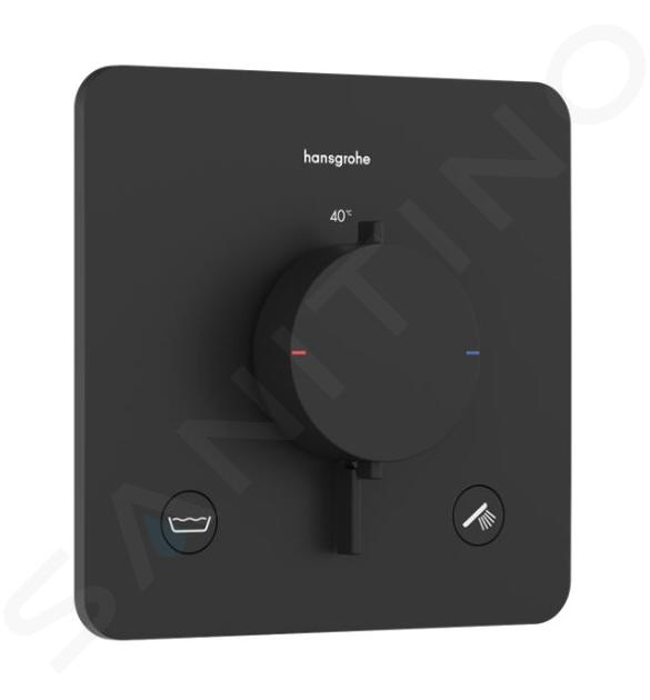 Hansgrohe Ecostat Comfort Q - Podtynkowa bateria termostatyczna, dla 2 urządzeń, czarny matowy 33717670