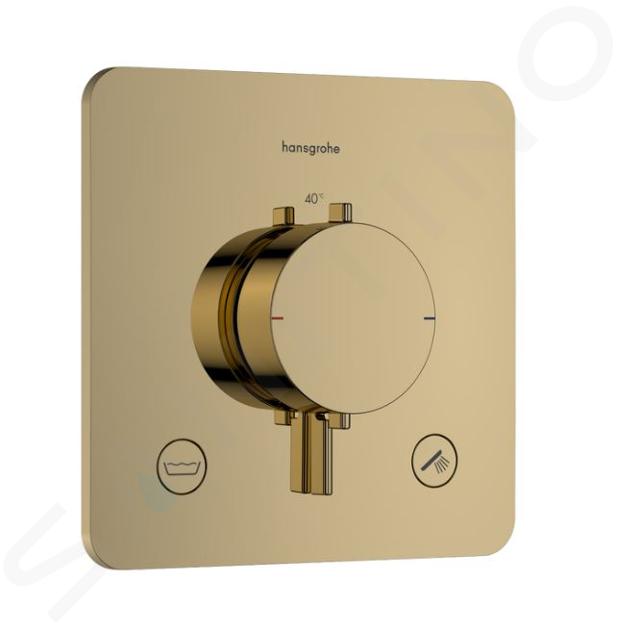 Hansgrohe Ecostat Comfort Q - Termostatická batéria pod omietku, na 2 spotrebiče, leštený vzhľad zlata 33717990