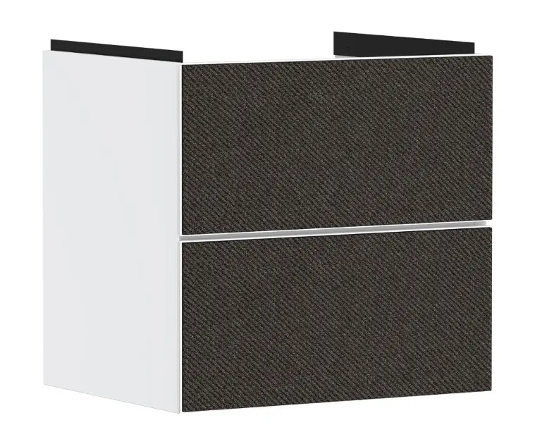 Hansgrohe Xevolos E - Mueble de lavabo, 58x58x48 cm, 2 cajones, blanco mate/textil gris oscuro 54175660