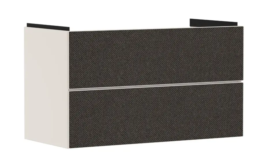 Hansgrohe Xevolos E - Mueble de lavabo, 98x58x48 cm, 2 cajones, beige mate/textil gris oscuro 54182660