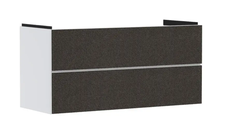 Hansgrohe Xevolos E - Mueble de lavabo, 118x58x48 cm, 2 cajones, blanco mate/gris oscuro textil 54184660