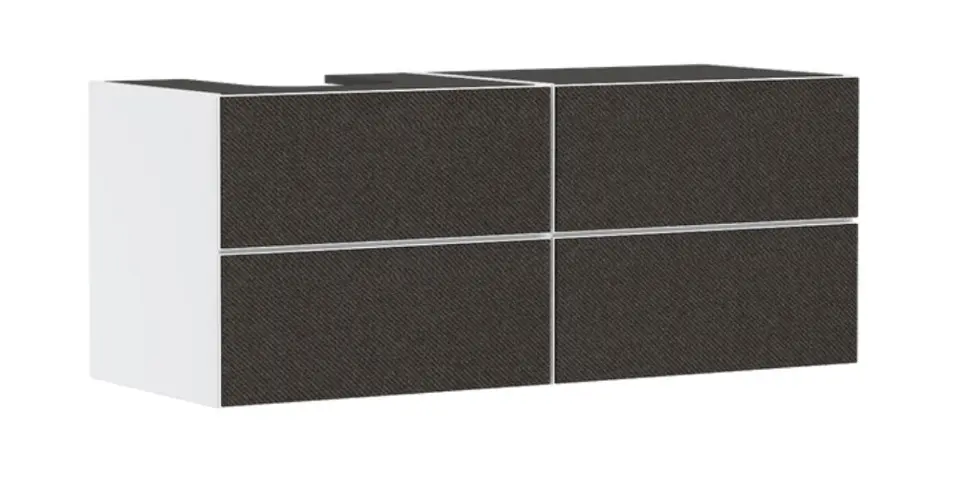 Hansgrohe Xevolos E - Mueble de lavabo, 137x56x55 cm, 4 cajones, blanco mate/gris oscuro textil 54236660
