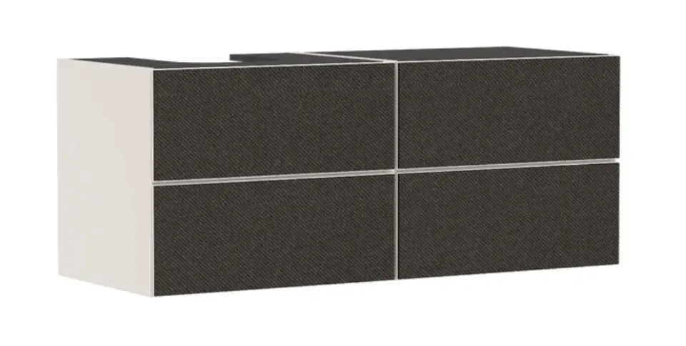 Hansgrohe Xevolos E - Mueble de lavabo, 137x56x55 cm, 4 cajones, beige mate/textil gris oscuro 54237660