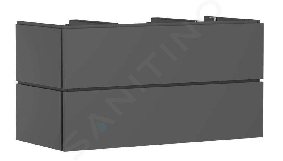 Hansgrohe Xilesa E - Umývadlová skrinka, 62x118x55 cm, 2 zásuvky, matná sivá 54303760