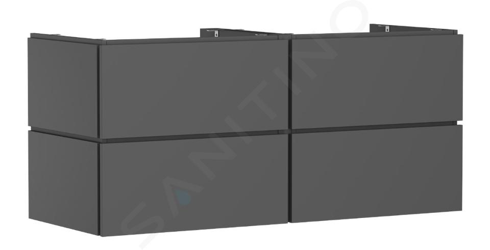 Hansgrohe Xilesa E - Umývadlová skrinka, 62x138x55 cm, 4 zásuvky, matná sivá 54306760
