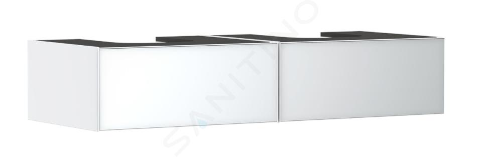 Hansgrohe Xevolos E - Umývadlová skrinka, 28x137x55 cm, 2 zásuvky, matná biela/metalická biela 54316320