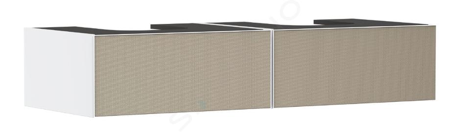 Hansgrohe Xevolos E - Umývadlová skrinka, 28x137x55 cm, 2 zásuvky, matná biela/štruktúrovaný bronz 54316390