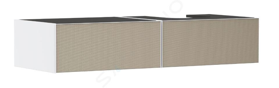 Hansgrohe Xevolos E - Umývadlová skrinka, 28x137x55 cm, 2 zásuvky, matná biela/štruktúrovaný bronz 54322390