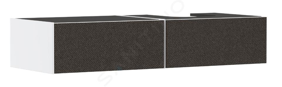 Hansgrohe Xevolos E - Umývadlová skrinka, 28x137x55 cm, 2 zásuvky, matná biela/textilná tmavá sivá 54322660
