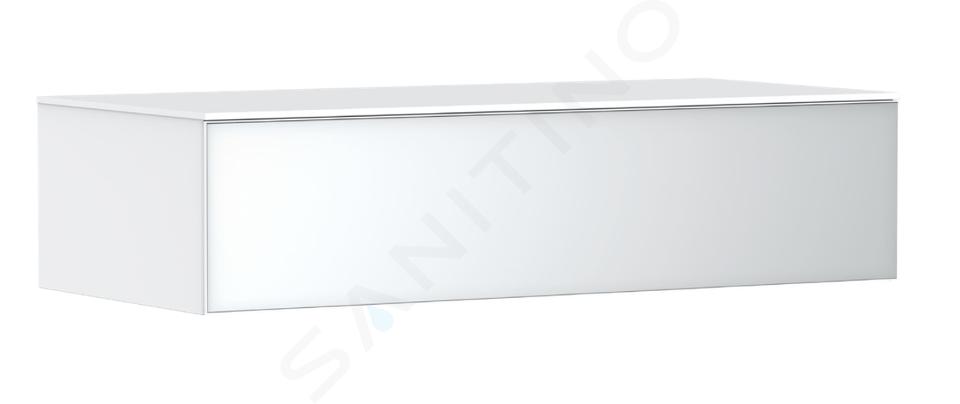 Hansgrohe Xevolos E - Bočná skrinka, 29x118x55 cm, 1 zásuvka, matná biela/metalická biela 54325320