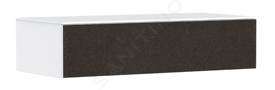 Hansgrohe Xevolos E - Bočná skrinka, 29x118x55 cm, 1 zásuvka, matná biela/textilná tmavá sivá 54325660