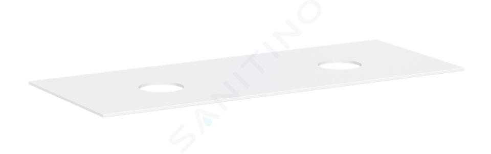 Hansgrohe Xevolos E - Doska pod umývadlo, 137x55 cm, 2 výrezy, matná biela 54332700