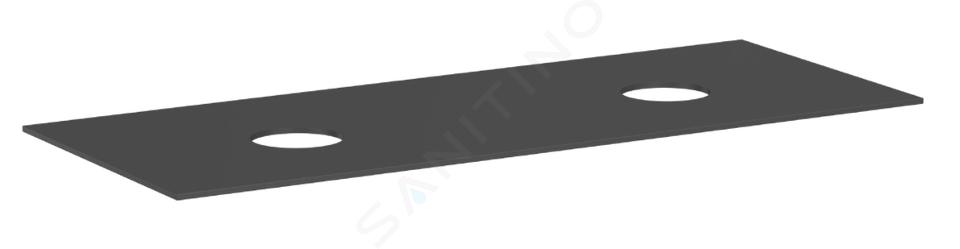 Hansgrohe Xevolos E - Doska pod umývadlo, 137x55 cm, 2 výrezy, matná sivá 54332760