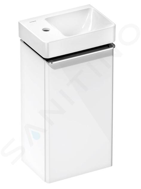 Hansgrohe Xelu Q - Skříňka s umývátkem, 63x34x27 cm, 1 dvířka, panty vlevo, lesklá bílá/chrom 54362000