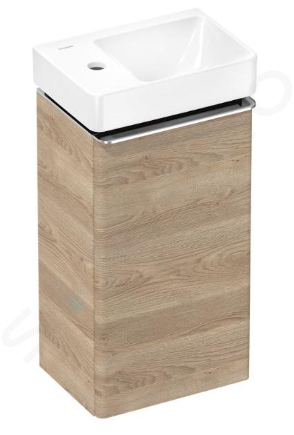 Hansgrohe Xelu Q - Skříňka s umývátkem, 63x34x27 cm, 1 dvířka, panty vlevo, přírodní dub/chrom 54364000