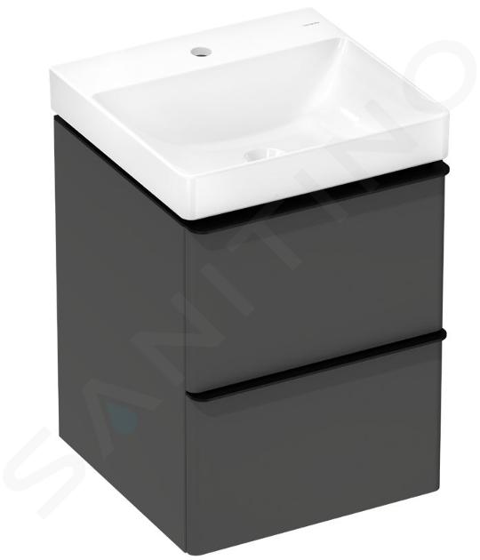 Hansgrohe Xelu Q - Skříňka s umyvadlem, 63x48x50 cm, 2 zásuvky, matná šedá/matná černá 54369670