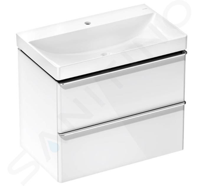 Hansgrohe Xelu Q - Skříňka s umyvadlem, 63x78x50 cm, 2 zásuvky, lesklá bílá/chrom 54374000