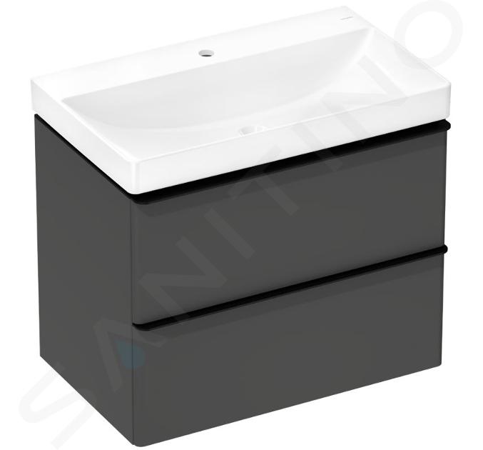 Hansgrohe Xelu Q - Skříňka s umyvadlem, 63x78x50 cm, 2 zásuvky, matná šedá/matná černá 54375670