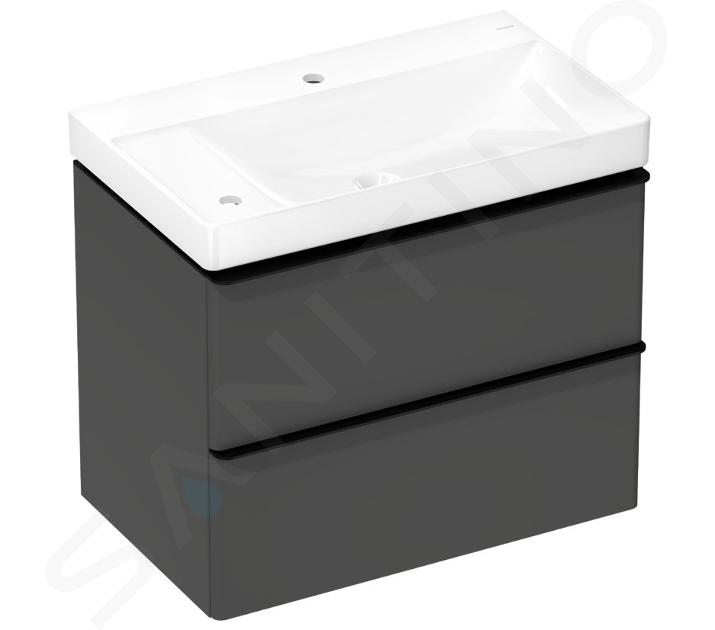 Hansgrohe Xelu Q - Skříňka s umyvadlem, 63x78x50 cm, 2 zásuvky, matná šedá/matná černá 54378670