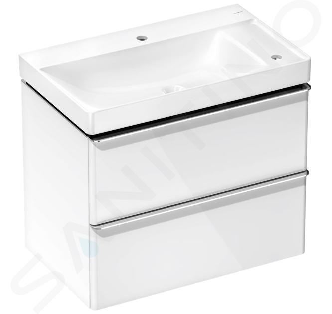Hansgrohe Xelu Q - Skříňka s umyvadlem, 63x78x50 cm, 2 zásuvky, lesklá bílá/chrom 54380000