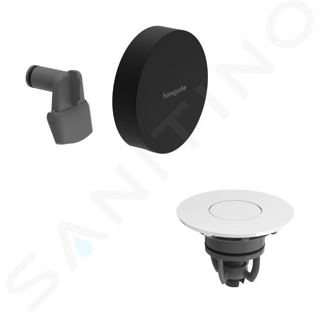 Hansgrohe Exafill - Set superiore per scarico vasca e troppopieno con riempimento, Push-Open, nero opaco/bianco lucido 58119670