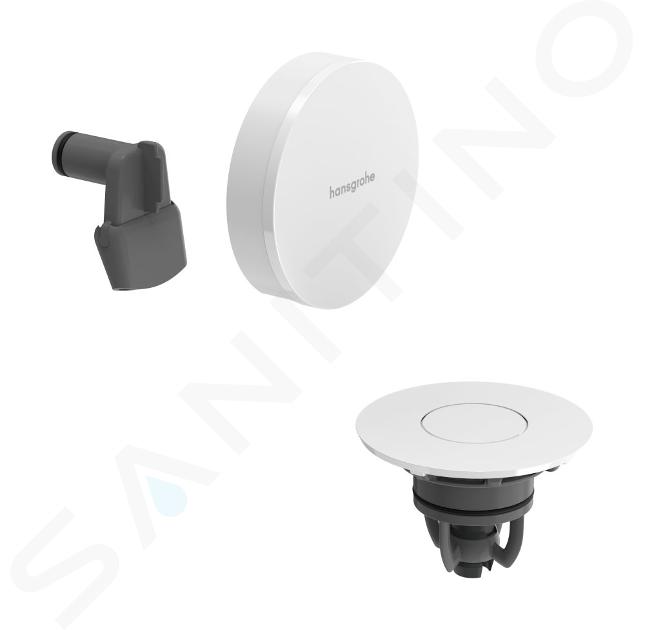 Hansgrohe Exafill - Set superiore per scarico vasca e troppopieno con riempimento, Push-Open, bianco lucido/bianco opaco 58119700