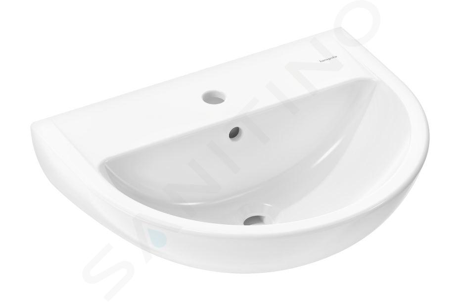 Hansgrohe GladeLake S - Umývadlo, 55x45 cm, s prepadom, otvor na batériu, biela 60101450