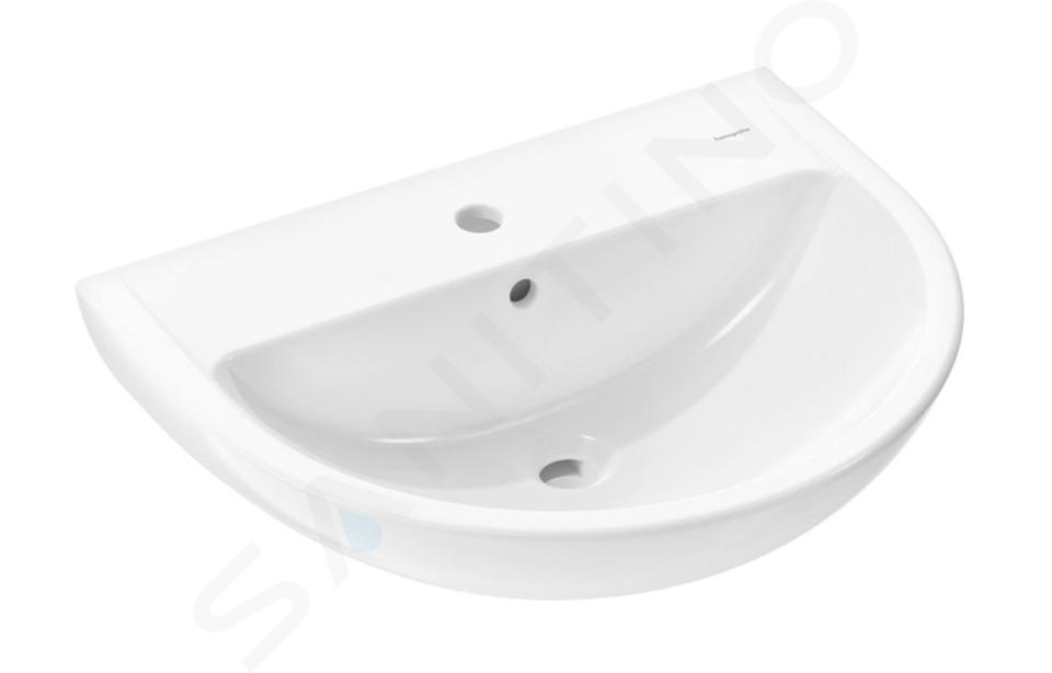 Hansgrohe GladeLake S - Umývadlo, 60x49 cm, s prepadom, otvor na batériu, biela 60102450