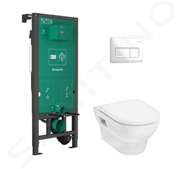 Hansgrohe GladeLake S - Set predstenovej inštalácie, klozetu GladeLake S a dosky, tlačidlo iFrame Original Q, biela 60301450