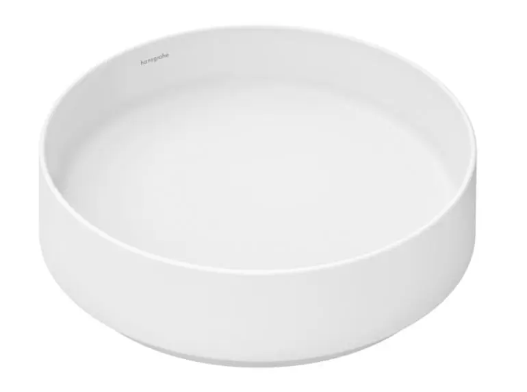Levně Hansgrohe Xuniva Evo S - Umyvadlo na desku, průměr 40 cm, bez přepadu, bez otvoru pro baterii, matná bílá 60323700