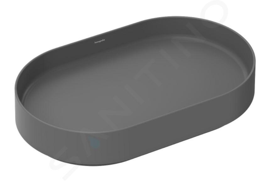 Hansgrohe Xuniva Evo U - Opbouwwastafel, 65x40 cm, zonder overloop, zonder kraangat, mat grijs 60325760