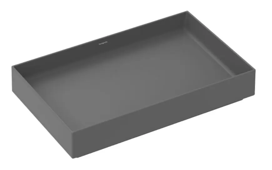 Levně Hansgrohe Xuniva Evo E - Umyvadlo na desku, 65x40 cm, bez přepadu, bez otvoru pro baterii, matná šedá 60326760