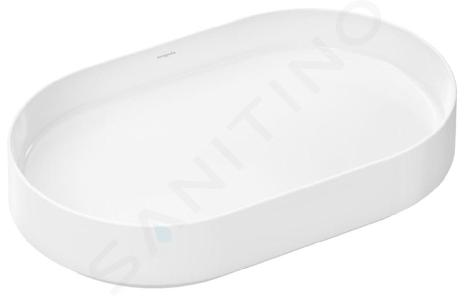 Hansgrohe Xuniva Evo U - Opbouwwastafel, diameter 65x40 cm, zonder overloop, zonder kraangat, HygieneEffect, SmartClean, wit 63009450