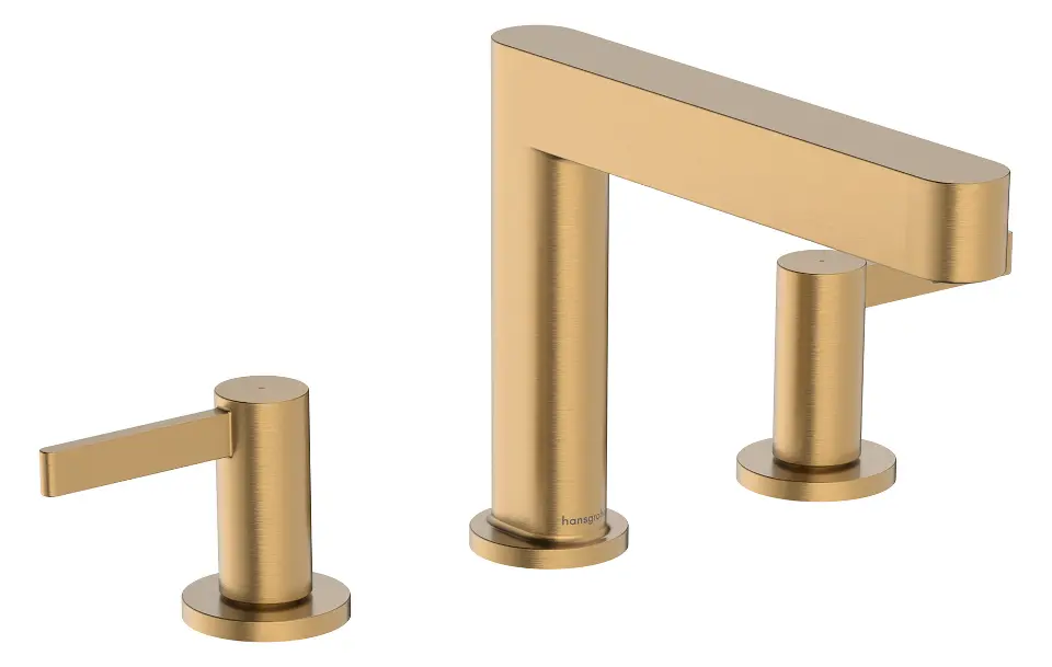 Levně Hansgrohe Finoris - Umyvadlová baterie, 3-otvorová instalace, s výpustí Push-Open, EcoSmart, kartáčovaný bronz 76033140