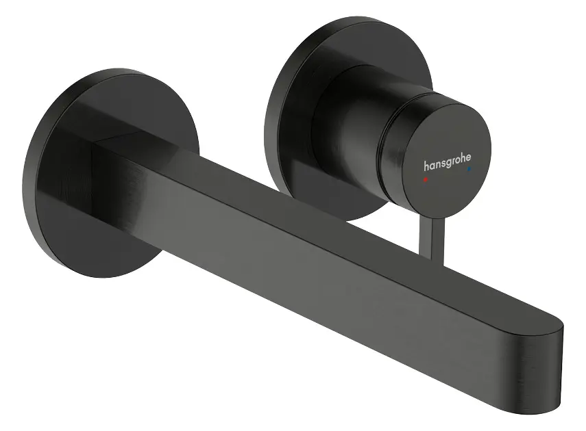 Levně Hansgrohe Finoris - Umyvadlová baterie pod omítku, s výpustí, 2-otvorová instalace, EcoSmart, kartáčovaný černý chrom 76050340