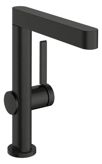 Levně Hansgrohe Finoris - Umyvadlová baterie 230, s výpustí Push-Open a výsuvnou sprškou, EcoSmart, kartáčovaný černý chrom 76063340