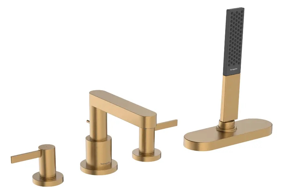 E-shop Hansgrohe Finoris - Batéria na okraj vane, 4-otvorová inštalácia, sBox, kefovaný bronz 76444140